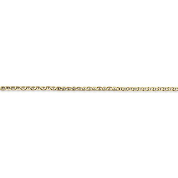 1.5mm, 14k Yellow Gold, Solid Anchor Link Chain Anklet, 9 Inch - Picture 2 of 7